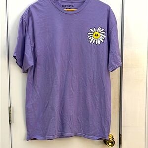 Unisex Purple T-Shirt with Smiley Daisy - size XL